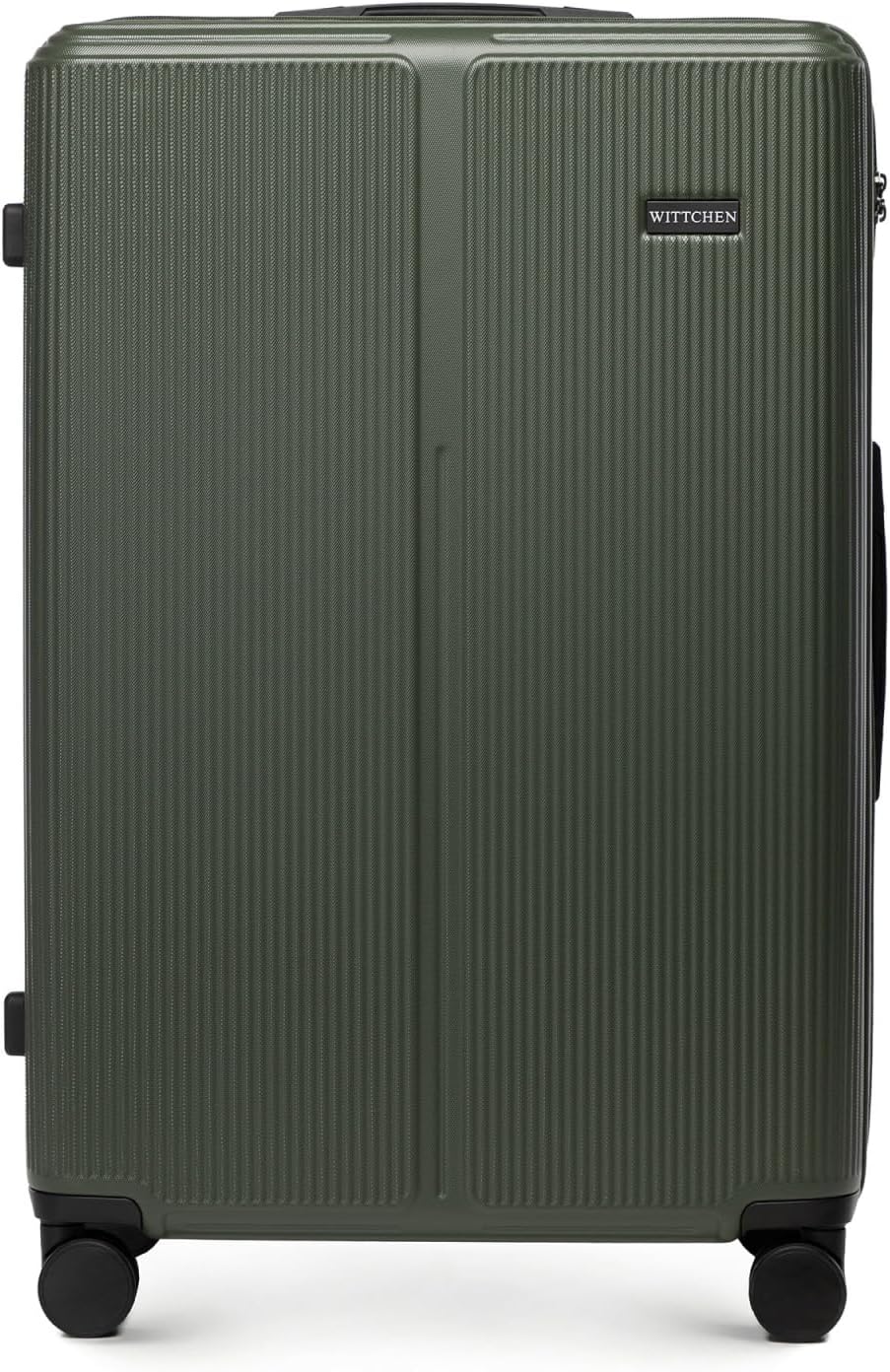 WITTCHEN Stripes Line Grote koffer 76,5 x 50 x 29 cm (XL) | Harde ABS trolley 96 l, 4 wielen 360° | Grote koffer voor KLM/Transavia/Easyjet, cijferslot, telescoopgreep | Kleur: Khaki