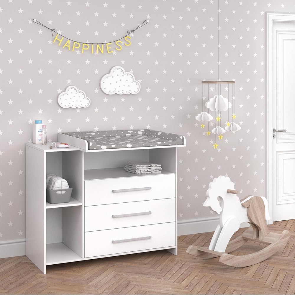 Vicco Commode "Oskar", Wit, 113 x 100 cm