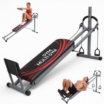 GYMFORM MultiGym - Compleet en opvouwbaar fitnessapparaat ter versterking van het hele lichaam, meer dan 100 oefeningen, voor thuis, Total Gym