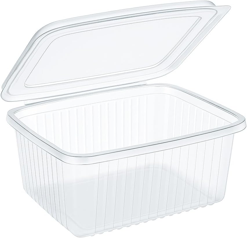 Commerline 100 stuks 500 ml Hoekscharen | Herbruikbare PP kunststof bakjes | Saladeschalen met deksel | Transparante bewaarbakjes voor vers voedsel en delicatessen voor de horeca