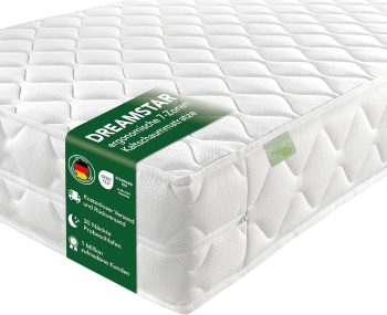 Dreamstar Ergo Flex XXL Duo I Koudschuimmatras met 7 zones, 22 cm hoog, Öko-Tex gecertificeerd, hardheidsgraad 2 en 3, 120 x 200 cm