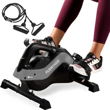 Under Desk Bike Pedal Exerciser - FlexCycle hometrainer stationaire magnetische cyclus met LCD-monitor en weerstandsbanden voor arm- en beenherstel en therapie