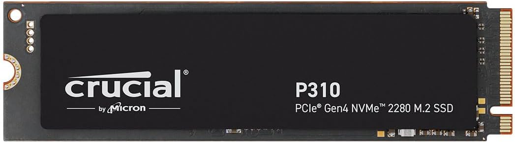 Crucial P310 2TB PCIe Gen4 NVMe M.2 2280 Interne Gaming SSD, tot 7.100 MB/s, Compatibel met Laptop, Desktop PC & Draagbare Gameconsoles, Solid State Drive - CT2000P310SSD801