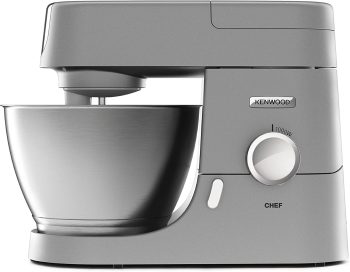 Kenwood Chef KVC3110S Keukenmachine, 4.6 L Roestvrijstalen Mengkom, Interlock Veiligheidssysteem, Metalen Body, Inclusief 3-Delige Accessoire Set en Acryl Blender Accessoire, 1000W, Zilver
